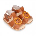 BABY KID Sandal shoes Menorquina style with LYON design and flexible soles.