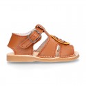 BABY KID Sandal shoes Menorquina style with LYON design and flexible soles.