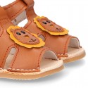 BABY KID Sandal shoes Menorquina style with LYON design and flexible soles.