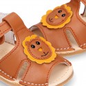 BABY KID Sandal shoes Menorquina style with LYON design and flexible soles.