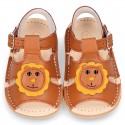 BABY KID Sandal shoes Menorquina style with LYON design and flexible soles.