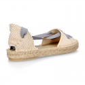 PIQUE Cotton Canvas Girl espadrille shoes with ties closure design in trendy colors.