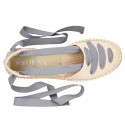 PIQUE Cotton Canvas Girl espadrille shoes with ties closure design in trendy colors.