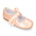 Extra soft PEARL PATENT leather little girl Mary Jane shoes angel style.