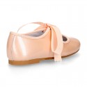 Extra soft PEARL PATENT leather little girl Mary Jane shoes angel style.