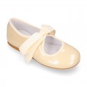 Extra soft PEARL PATENT leather little girl Mary Jane shoes angel style.