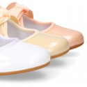 Extra soft PEARL PATENT leather little girl Mary Jane shoes angel style.