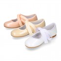 Extra soft PEARL PATENT leather little girl Mary Jane shoes angel style.