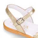 GOLD Nappa Leather Girl Sandal shoes with big BOW.