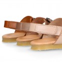 Nappa leather kids sandal shoes BIO style with buckles fastening design.