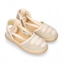 LINEN cotton canvas Girl Dancer style espadrille shoes.