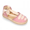 LINEN cotton canvas Girl Dancer style espadrille shoes.