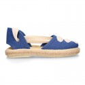 LINEN cotton canvas Girl Dancer style espadrille shoes.