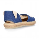 LINEN cotton canvas Girl Dancer style espadrille shoes.