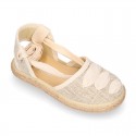 LINEN cotton canvas Girl Dancer style espadrille shoes.