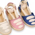 LINEN cotton canvas Girl Dancer style espadrille shoes.