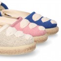 LINEN cotton canvas Girl Dancer style espadrille shoes.