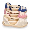 LINEN cotton canvas Girl Dancer style espadrille shoes.