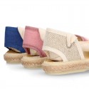 LINEN cotton canvas Girl Dancer style espadrille shoes.