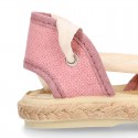 LINEN cotton canvas Girl Dancer style espadrille shoes.