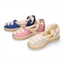 LINEN cotton canvas Girl Dancer style espadrille shoes.