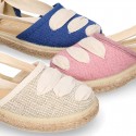 LINEN cotton canvas Girl Dancer style espadrille shoes.