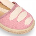 LINEN cotton canvas Girl Dancer style espadrille shoes.