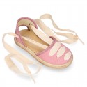 LINEN cotton canvas Girl Dancer style espadrille shoes.