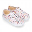 FLOWERS print design Cotton canvas kids Bamba shoes.