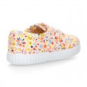 FLOWERS print design Cotton canvas kids Bamba shoes.