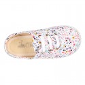 FLOWERS print design Cotton canvas kids Bamba shoes.