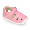 SOFT Micro canvas OKAA FLEX kids Sandal shoes laceless and with toe cap.