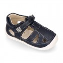 SOFT Micro canvas OKAA FLEX kids Sandal shoes laceless and with toe cap.