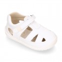 SOFT Micro canvas OKAA FLEX kids Sandal shoes laceless and with toe cap.