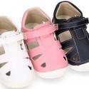 SOFT Micro canvas OKAA FLEX kids Sandal shoes laceless and with toe cap.