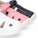 SOFT Micro canvas OKAA FLEX kids Sandal shoes laceless and with toe cap.