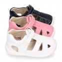 SOFT Micro canvas OKAA FLEX kids Sandal shoes laceless and with toe cap.