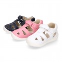 SOFT Micro canvas OKAA FLEX kids Sandal shoes laceless and with toe cap.