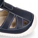 SOFT Micro canvas OKAA FLEX kids Sandal shoes laceless and with toe cap.