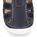 SOFT Micro canvas OKAA FLEX kids Sandal shoes laceless and with toe cap.