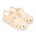 Classic Kids jelly shoes for Beach and Pool use in NEW SOLID colors with hook and loop strap closure.