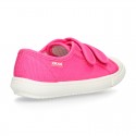 Cotton Canvas OKAA Girl Sneaker laceless and with toe cap design.