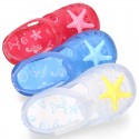 Classic style Kids jelly shoes with hook and loop strap closure and STARFISH design.