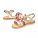 Nappa Leather Girl Sandal shoes with HEART design.