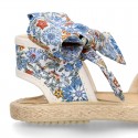 Girl LIBERTY Cotton canvas Espadrille shoes with bow.