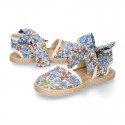 Girl LIBERTY Cotton canvas Espadrille shoes with bow.