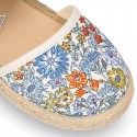 Girl LIBERTY Cotton canvas Espadrille shoes with bow.