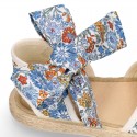 Girl LIBERTY Cotton canvas Espadrille shoes with bow.