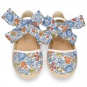 Girl LIBERTY Cotton canvas Espadrille shoes with bow.