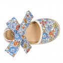 Girl LIBERTY Cotton canvas Espadrille shoes with bow.